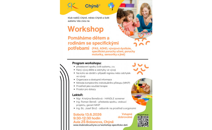 Workshop pro děti a rodiny se specifickými potřebami